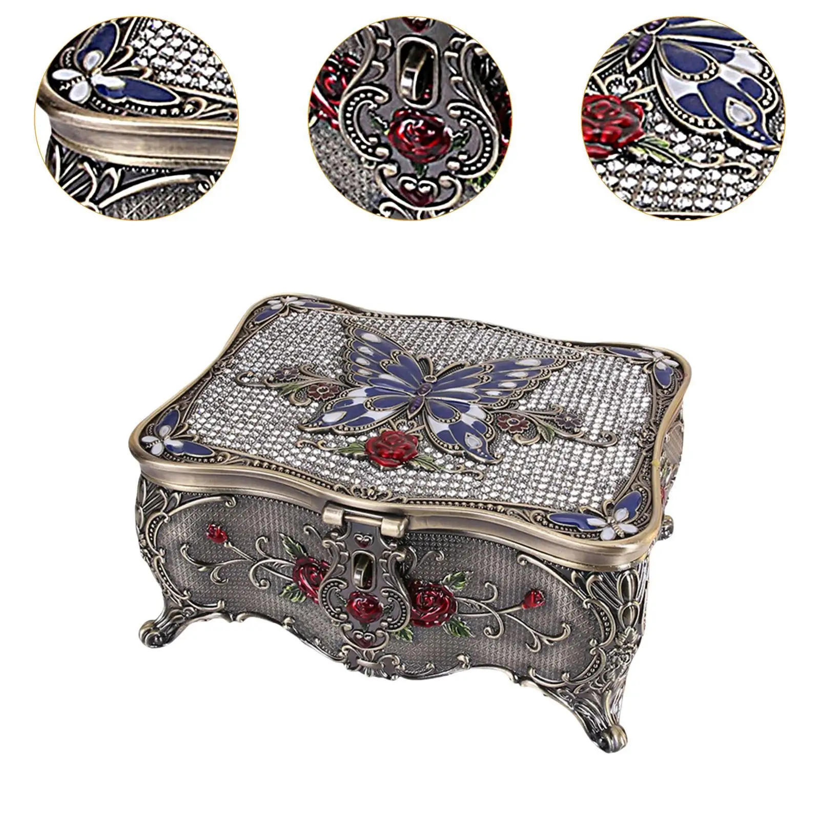 European Design Jewelry Box Jewelry Organizer Lady Rings Jewelry Trinket Jewelry Storage Case for Dorm Wedding Tabletop Decor