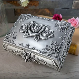 Floral Embossed Jewelry Box