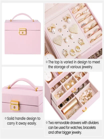 Large Capacity Mirror Jewelry Box - Image 2