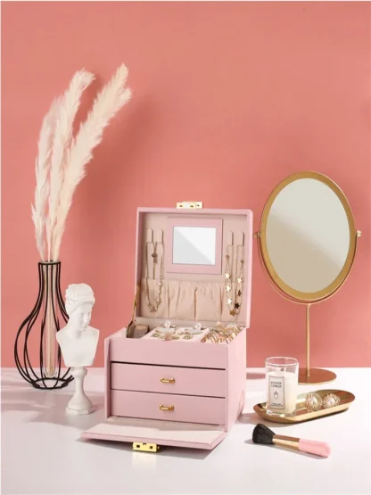 Large Capacity Mirror Jewelry Box